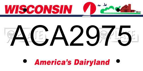ACA2975 Wisconsin License Plate