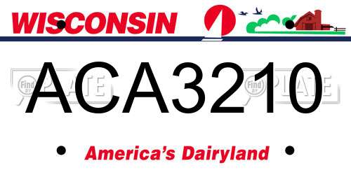 ACA3210 Wisconsin License Plate