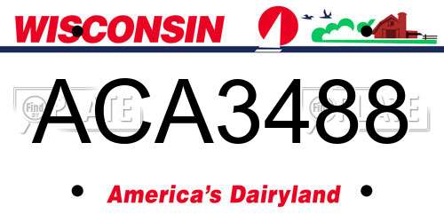 ACA3488 Wisconsin License Plate