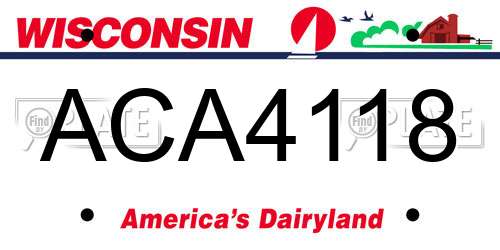 ACA4118 Wisconsin License Plate