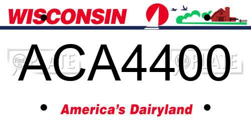 ACA4400 Wisconsin License Plate