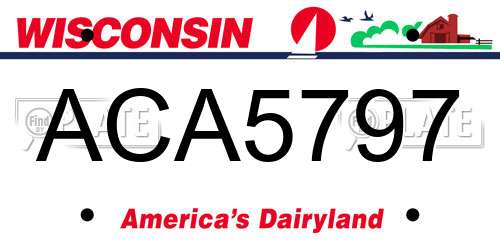 ACA5797 Wisconsin License Plate