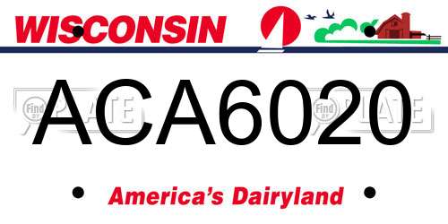 ACA6020 Wisconsin License Plate