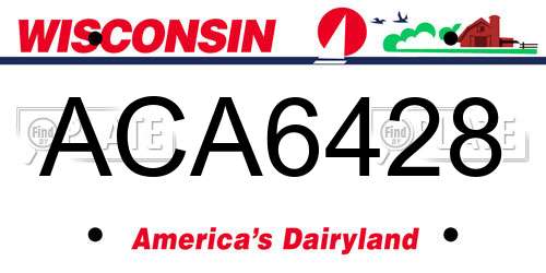 ACA6428 Wisconsin License Plate