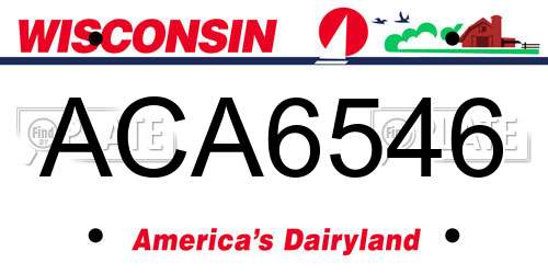 ACA6546 Wisconsin License Plate