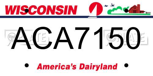 ACA7150 Wisconsin License Plate