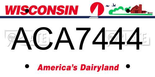 ACA7444 Wisconsin License Plate
