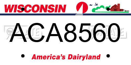 ACA8560 Wisconsin License Plate