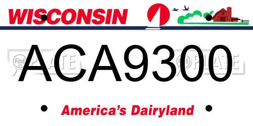 ACA9300 Wisconsin License Plate