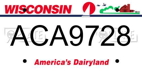ACA9728 Wisconsin License Plate