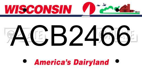 ACB2466 Wisconsin License Plate