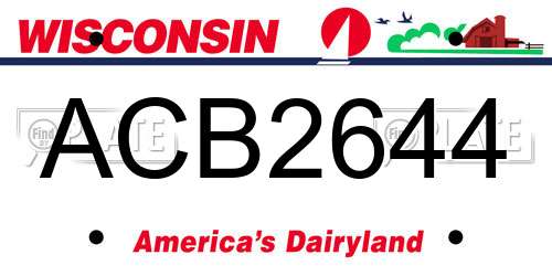 ACB2644 Wisconsin License Plate