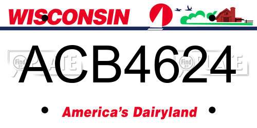 ACB4624 Wisconsin License Plate