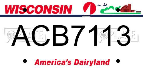 ACB7113 Wisconsin License Plate