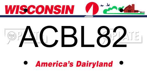 ACBL82 Wisconsin License Plate