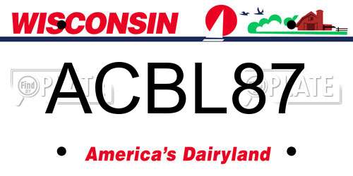 ACBL87 Wisconsin License Plate