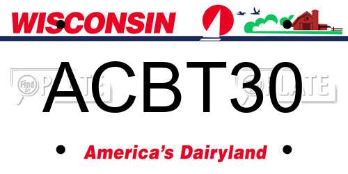 ACBT30 Wisconsin License Plate