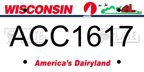 ACC1617 Wisconsin License Plate
