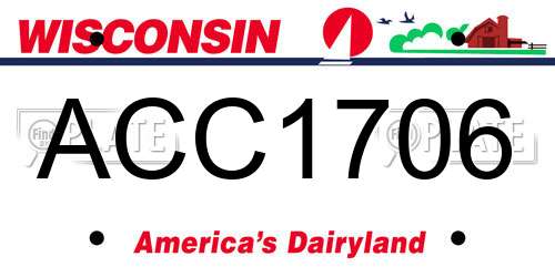 ACC1706 Wisconsin License Plate