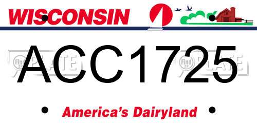 ACC1725 Wisconsin License Plate