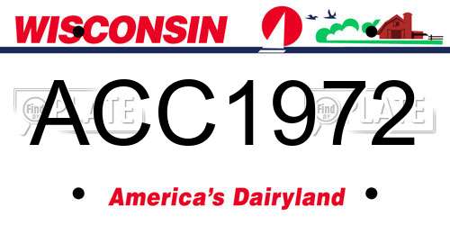 ACC1972 Wisconsin License Plate