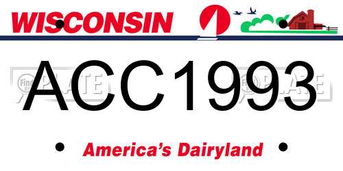 ACC1993 Wisconsin License Plate