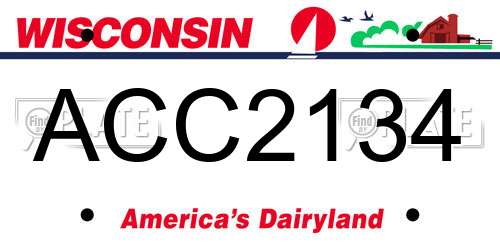 ACC2134 Wisconsin License Plate