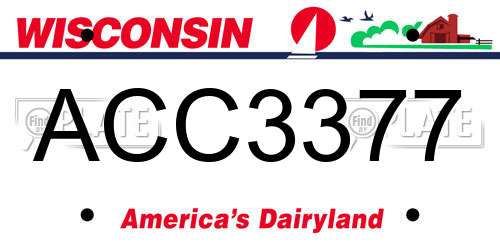ACC3377 Wisconsin License Plate