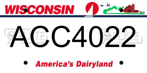 ACC4022 Wisconsin License Plate