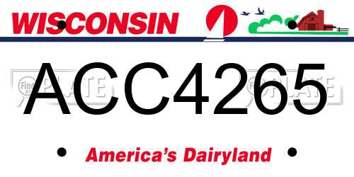 ACC4265 Wisconsin License Plate