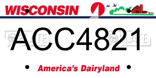 ACC4821 Wisconsin License Plate