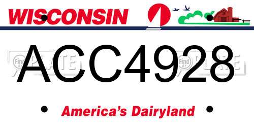ACC4928 Wisconsin License Plate