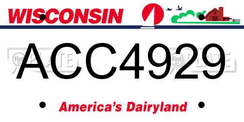 ACC4929 Wisconsin License Plate