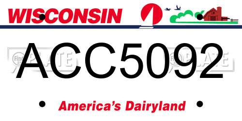 ACC5092 Wisconsin License Plate