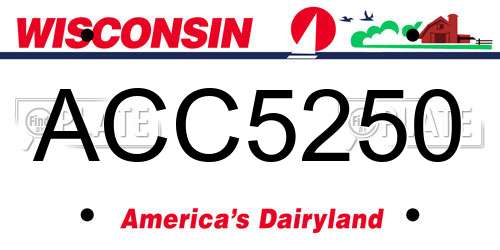 ACC5250 Wisconsin License Plate
