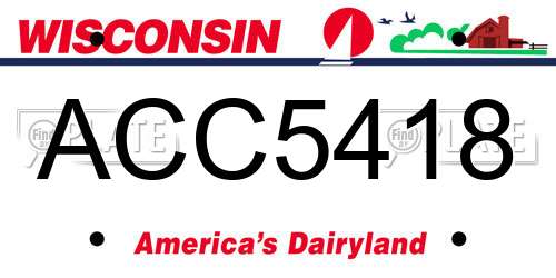 ACC5418 Wisconsin License Plate