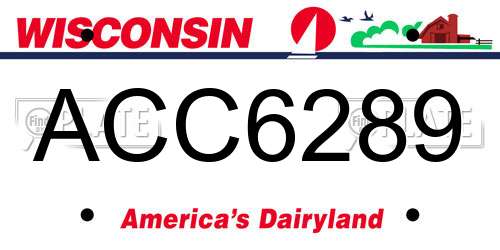 ACC6289 Wisconsin License Plate