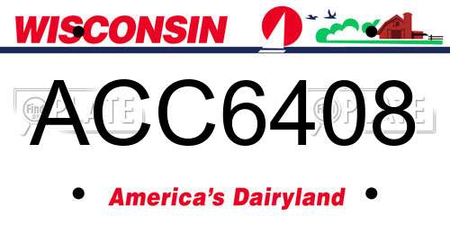 ACC6408 Wisconsin License Plate
