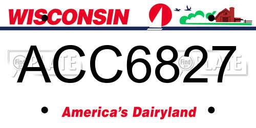 ACC6827 Wisconsin License Plate