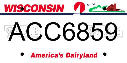ACC6859 Wisconsin License Plate