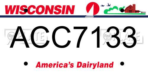 ACC7133 Wisconsin License Plate