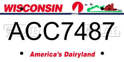 ACC7487 Wisconsin License Plate