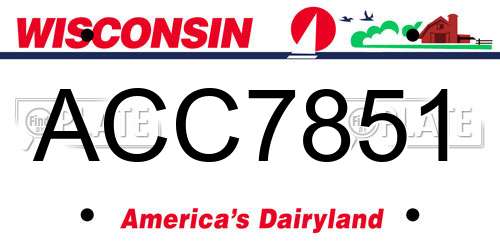 ACC7851 Wisconsin License Plate