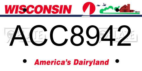 ACC8942 Wisconsin License Plate