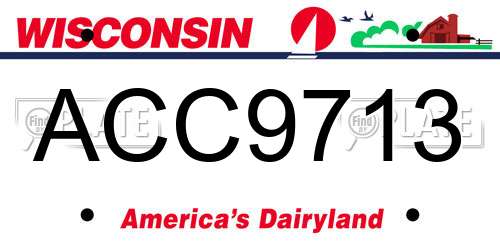 ACC9713 Wisconsin License Plate