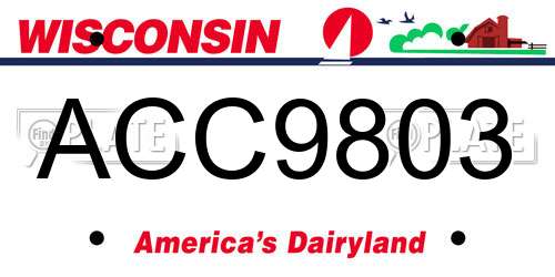 ACC9803 Wisconsin License Plate