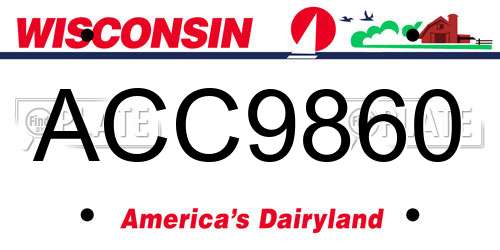 ACC9860 Wisconsin License Plate