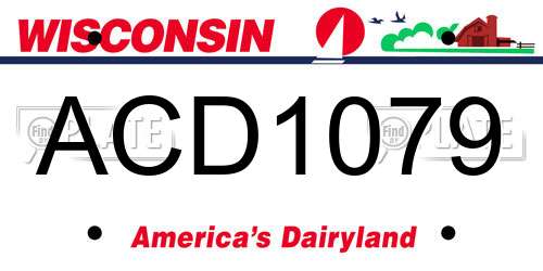 ACD1079 Wisconsin License Plate