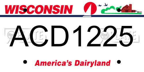 ACD1225 Wisconsin License Plate