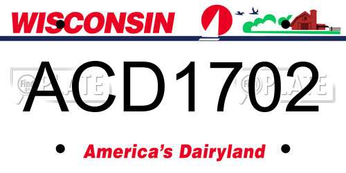 ACD1702 Wisconsin License Plate